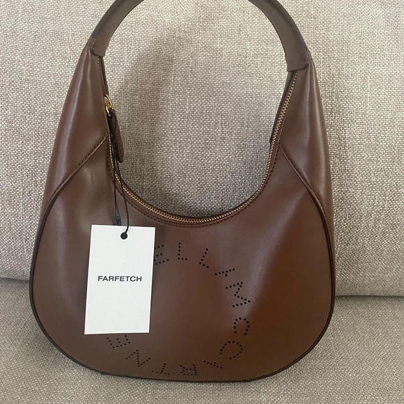 STELLA MCCARTNEY SMALL LOGO HOBO SHOULDER BAG new with tags, perforated - Picture 2 of 2